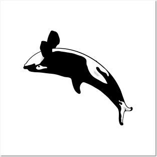 Orca graphic killer whale jumping Posters and Art